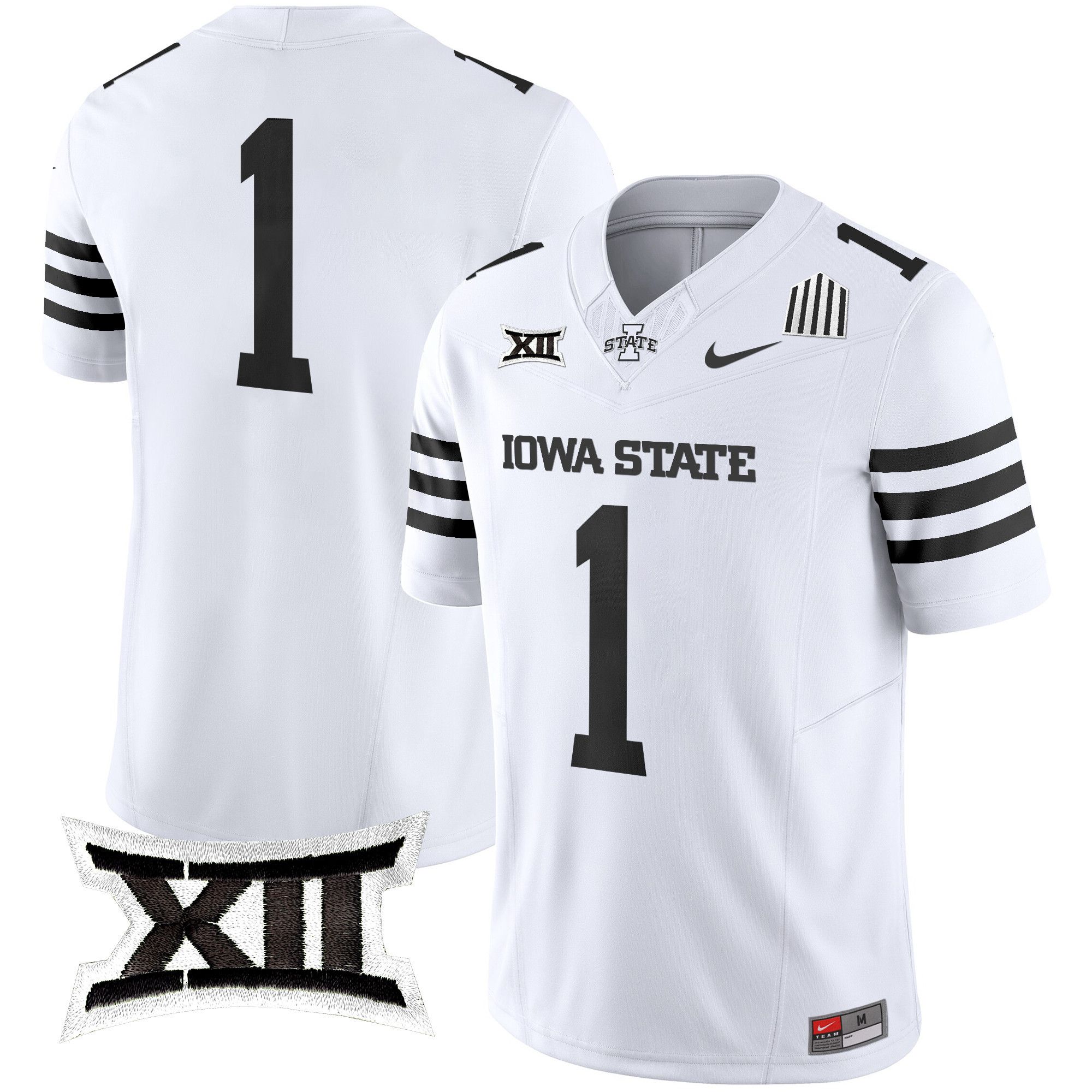 Men Iowa State Cyclones #1 No Name White Nike 2024 Vapor Limited NCAA Jersey style 1
